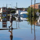 El centro de Kingstree, Carolina del Sur, después de la inundación causada por el colapso de una presa. Imagen: AP
